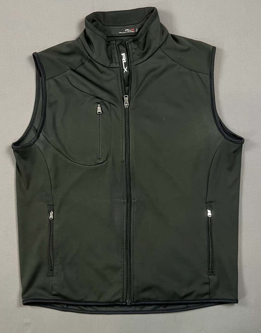 RLX Ralph Lauren Softshell Vest Size M Black Full Zip Golf